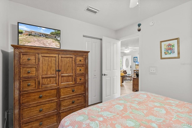 2542 N Regatta Pt, Crystal River, FL 34429 - bedroom with a closet and ceiling fan