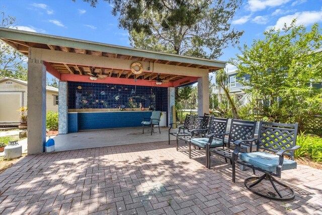 2542 N Regatta Pt, Crystal River, FL 34429 - view of patio / terrace with a ceiling fan