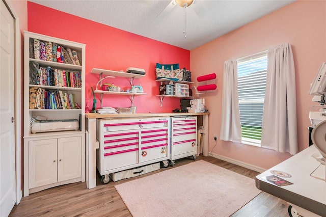 641 Black Eagle Dr, Groveland, FL 34736 - office space with light wood-type flooring and a ceiling fan
