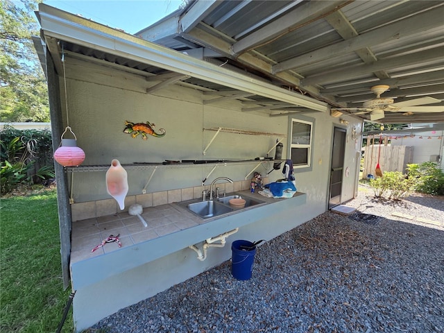 504 SE 35th Ave, Ocala, FL 34471 - view of patio with a sink and a ceiling fan
