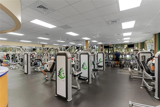 11868 SE 91st Cir, Summerfield, FL 34491 - gym featuring a drop ceiling