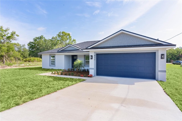 472 Malauka Radl, Ocklawaha, FL 32179 - single story home featuring driveway, an attached garage, a front lawn, and stucco siding