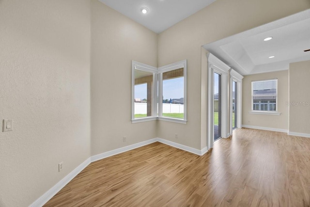 5556 Vintage View Blvd, Lakeland, FL 33812 - spare room with light wood-style flooring, baseboards, and recessed lighting
