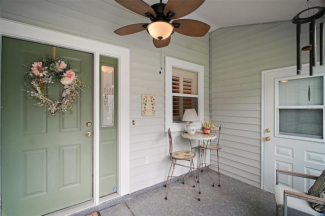 215 Chula Vista Ave, The Villages, FL 32159 - entrance to property with a ceiling fan