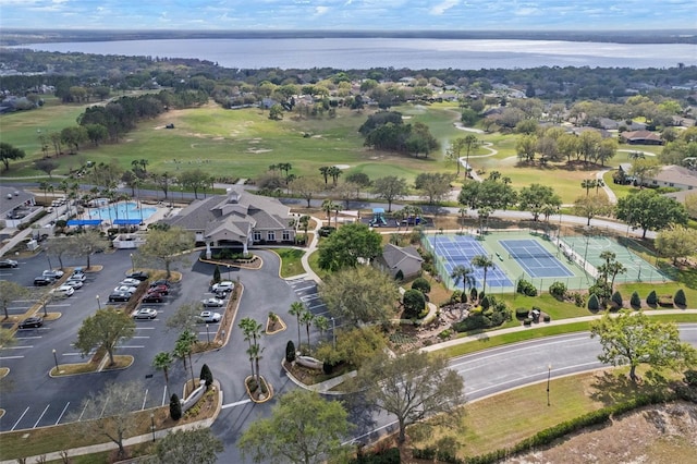 4239 Fawn Meadows Cir, Clermont, FL 34711 - aerial view of property's location featuring a nearby body of water and a golf course