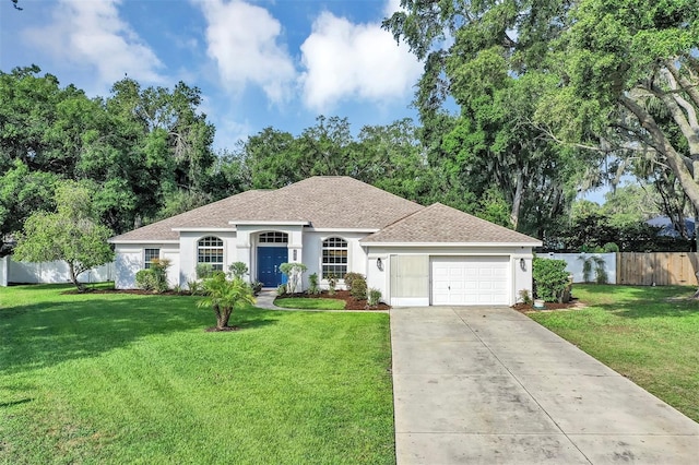 34231 Shadewood Cir, Leesburg, FL 34788 - view of front facade featuring an attached garage, driveway, stucco siding, and a shingled roof