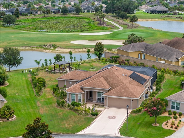 3097 Bureau Path, The Villages, FL 32163 - aerial perspective of suburban area with a large body of water and a golf club