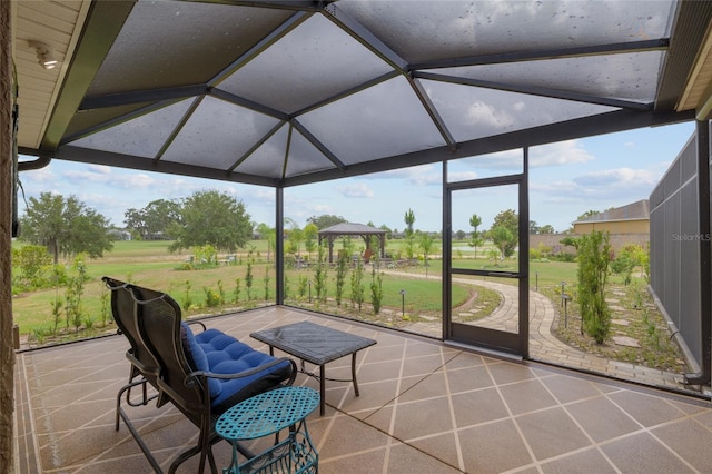 3097 Bureau Path, The Villages, FL 32163 - sunroom featuring lofted ceiling