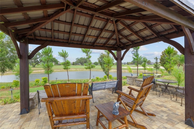 3097 Bureau Path, The Villages, FL 32163 - view of patio / terrace with a gazebo and a water view