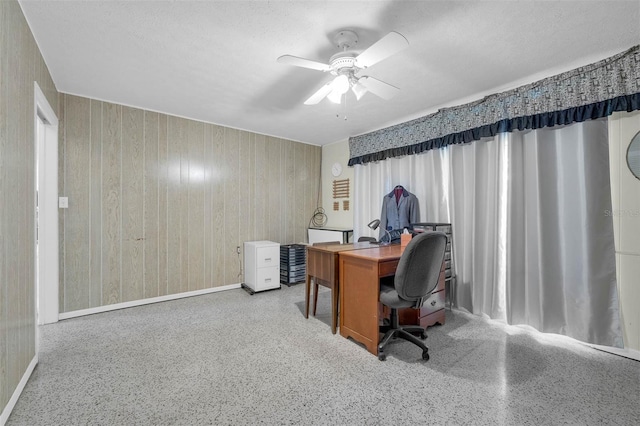 101 Lakeshore Blvd, Saint Cloud, FL 34769 - office area featuring speckled floor, ceiling fan, and baseboards