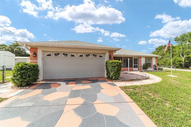 8850 SE 156th St, Summerfield, FL 34491 - single story home with stucco siding, a front yard, driveway, and a garage