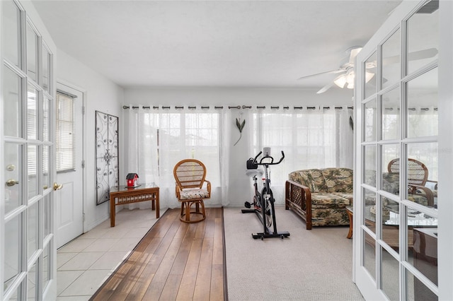 8850 SE 156th St, Summerfield, FL 34491 - workout room featuring a ceiling fan