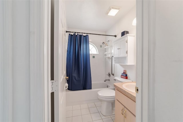 8850 SE 156th St, Summerfield, FL 34491 - full bath with tile patterned flooring, shower / bath combo with shower curtain, and vanity