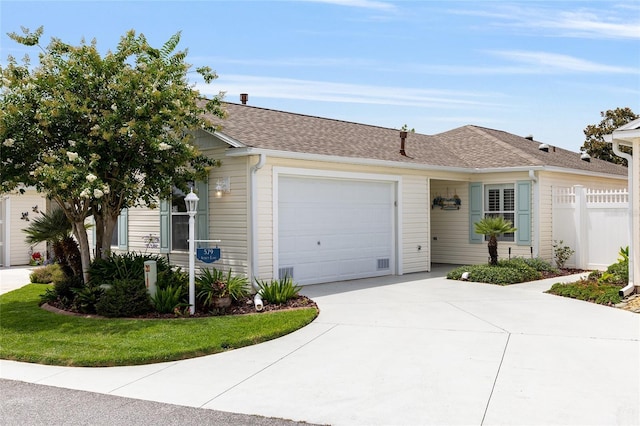 579 Audrey Ln, The Villages, FL 32162 - ranch-style house with an attached garage, driveway, and a shingled roof