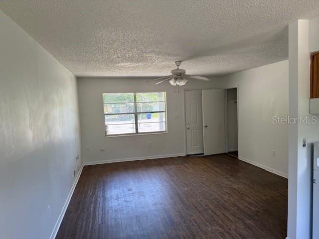 1109 Willow Ct, Tavares, FL 32778 - unfurnished room with wood finished floors, a ceiling fan, a textured ceiling, and baseboards