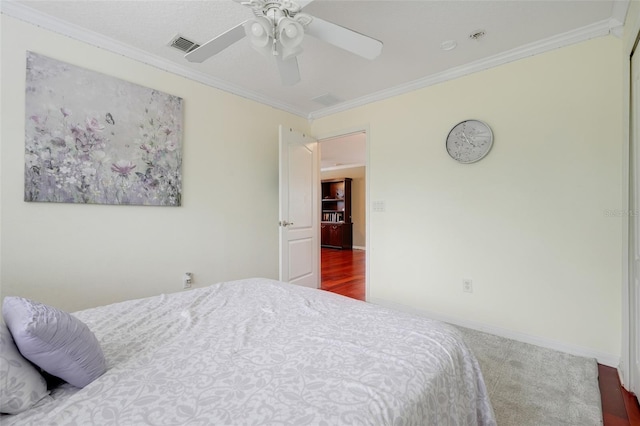 107 Wekiva Pointe Cir, Apopka, FL 32712 - bedroom featuring ornamental molding, baseboards, and ceiling fan