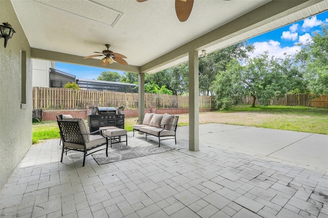 107 Wekiva Pointe Cir, Apopka, FL 32712 - view of patio featuring a ceiling fan and an outdoor living space