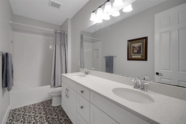 14501 Wabasso Loop, Winter Garden, FL 34787 - bathroom with double vanity, shower / tub combo with curtain, and tile patterned floors