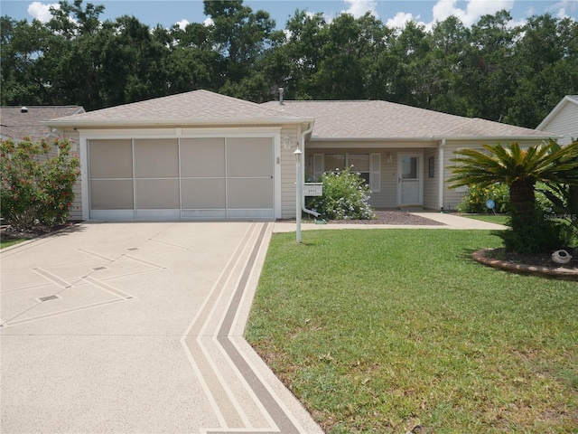8377 SE 177th Bartram Loop, The Villages, FL 32162 - single story home featuring concrete driveway, a front yard, an attached garage, and a shingled roof