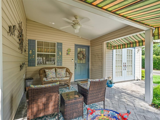 17324 SE 82nd Pecan Ter, The Villages, FL 32162 - view of patio featuring a ceiling fan and an outdoor hangout area