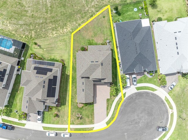 2147 Timber Creek Ln, Clermont, FL 34715 - aerial perspective of suburban area featuring property boundaries highlighted