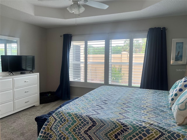 3466 Smedley Rd, The Villages, FL 32163 - bedroom with carpet floors and a ceiling fan