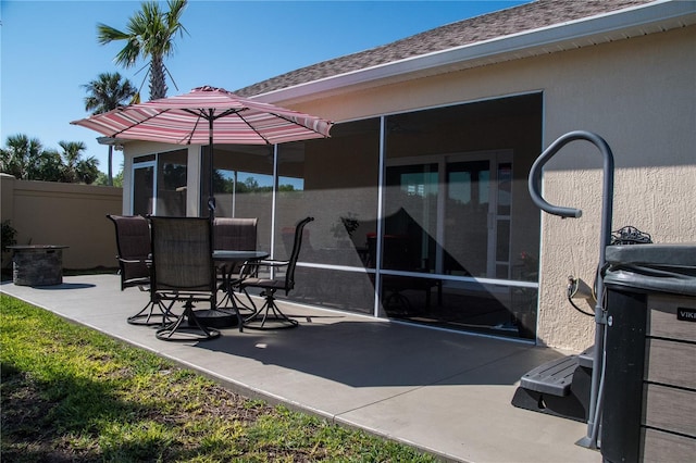 3466 Smedley Rd, The Villages, FL 32163 - view of patio with a sunroom