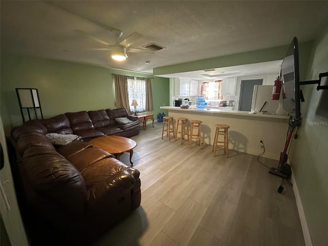 5454-5456 8th Ave, Fort Myers, FL 33907 - living area featuring a ceiling fan and light wood finished floors