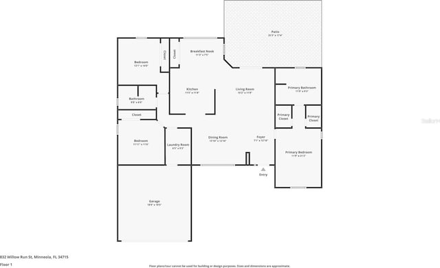 832 Willow Run St, Minneola, FL 34715 - view of property floor plan