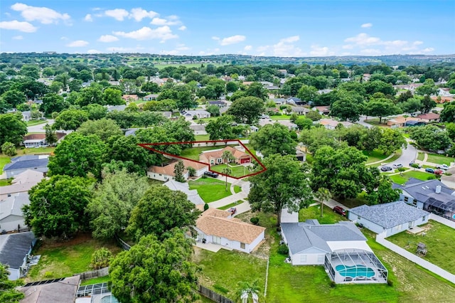 15916 Indian Wells Ct, Clermont, FL 34711 - aerial view of residential area with property boundaries highlighted