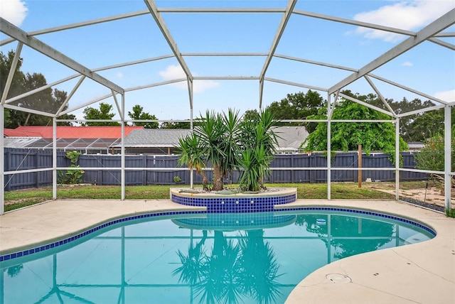 2705 Bayview Dr, Eustis, FL 32726 - view of pool featuring a fenced backyard, glass enclosure, and a patio