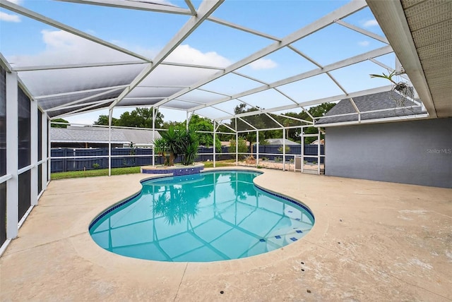 2705 Bayview Dr, Eustis, FL 32726 - view of swimming pool featuring a fenced backyard, a patio, and a lanai