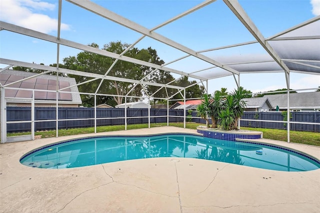 2705 Bayview Dr, Eustis, FL 32726 - view of swimming pool with a fenced backyard, a patio, and a lanai