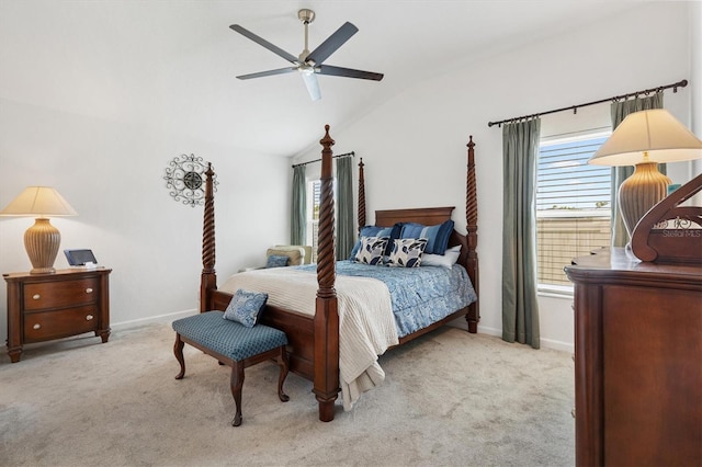 1225 Eunice St, The Villages, FL 34762 - bedroom with lofted ceiling, multiple windows, baseboards, and carpet flooring