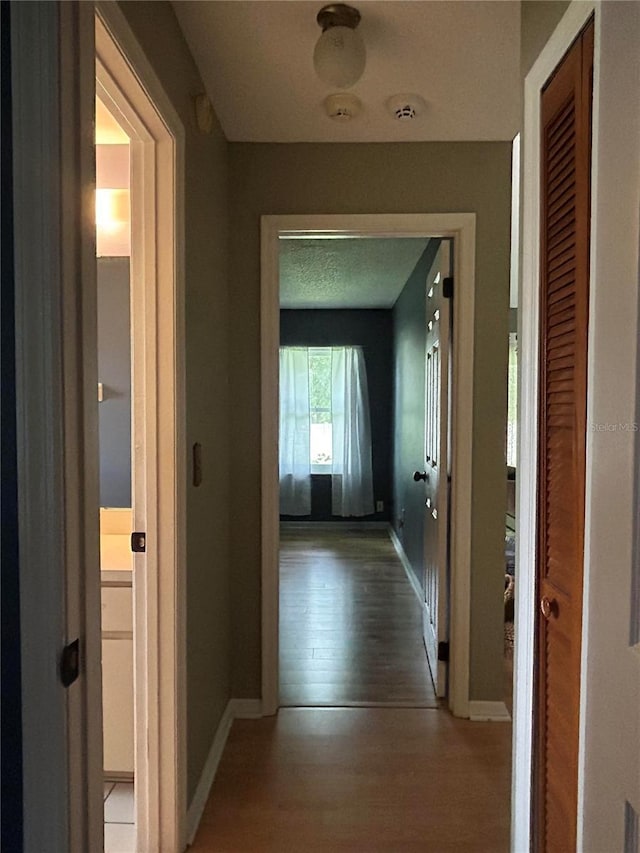 9375 Woodbreeze Blvd, Windermere, FL 34786 - corridor featuring baseboards and wood finished floors