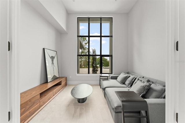 16320 Pendio Dr, Bella Collina, FL 34756 - carpeted living room featuring baseboards
