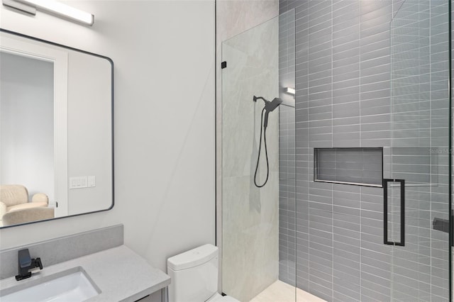 16320 Pendio Dr, Bella Collina, FL 34756 - full bathroom featuring a stall shower, vanity, and toilet
