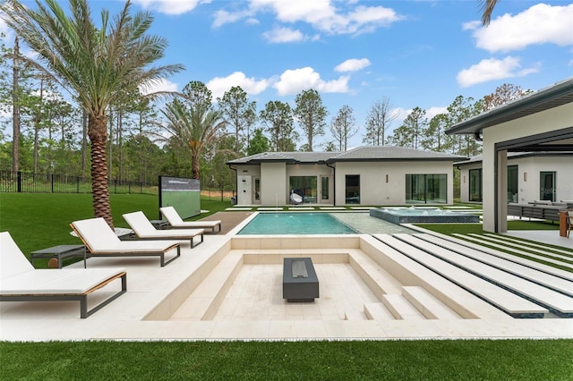 16320 Pendio Dr, Bella Collina, FL 34756 - view of pool with a patio, outdoor lounge area, and a pool with connected hot tub