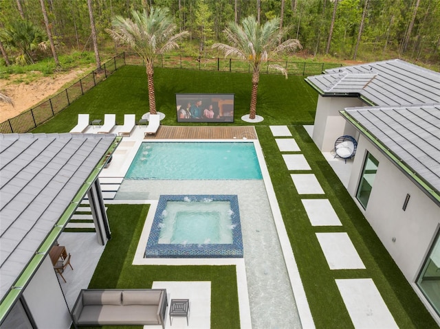 16320 Pendio Dr, Bella Collina, FL 34756 - view of swimming pool with an in-ground hot tub