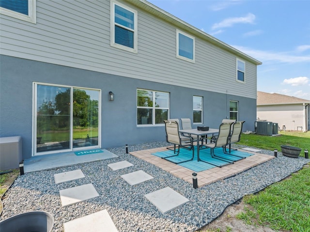 1824 Forest Glen Dr, Fruitland Park, FL 34731 - back of property featuring stucco siding, central AC, and a patio