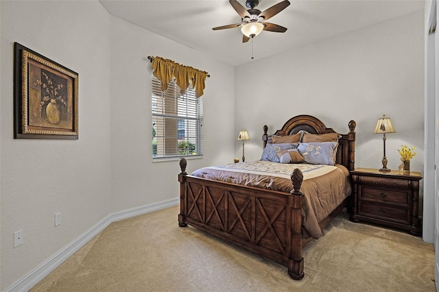 52 Camino Real Blvd, Howey In The Hills, FL 34737 - bedroom featuring light carpet, baseboards, and ceiling fan