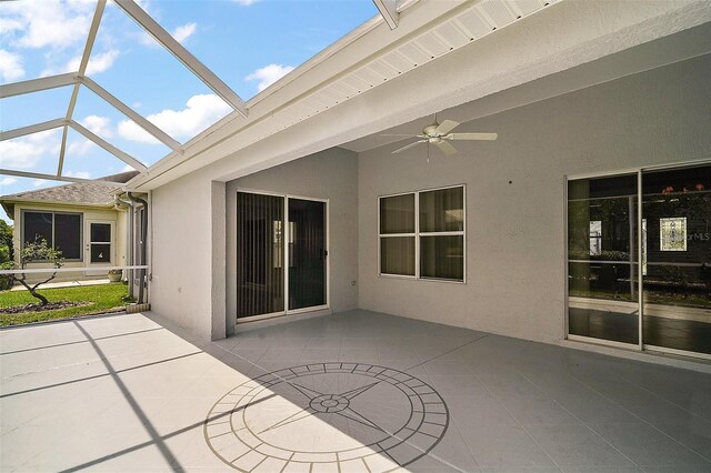 2104 Gerardo Ave, The Villages, FL 32159 - unfurnished sunroom with lofted ceiling