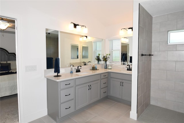6301 Danielson Loop, The Villages, FL 32163 - ensuite bathroom featuring double vanity and tile patterned flooring