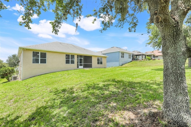 2745 Shearwater St, Clermont, FL 34711 - rear view of property featuring a lawn and stucco siding