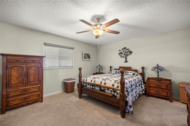 17533 SE 96th Ct, Summerfield, FL 34491 - bedroom featuring light carpet, a ceiling fan, and a textured ceiling