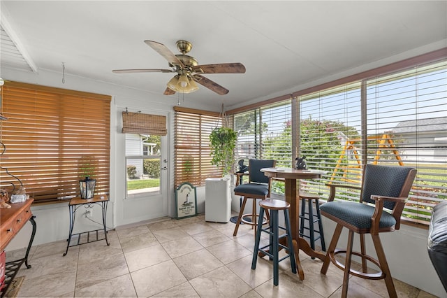 17533 SE 96th Ct, Summerfield, FL 34491 - tiled dining space featuring a ceiling fan