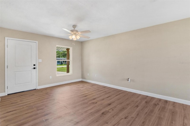 4 Kristin Ln, Eustis, FL 32726 - spare room with ceiling fan, baseboards, and wood finished floors