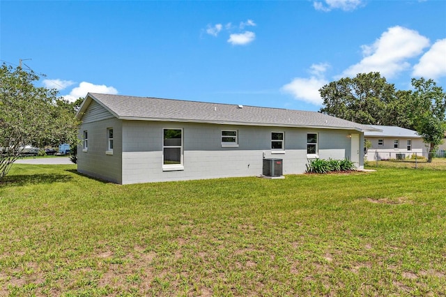 4 Kristin Ln, Eustis, FL 32726 - rear view of property featuring cooling unit and concrete block siding