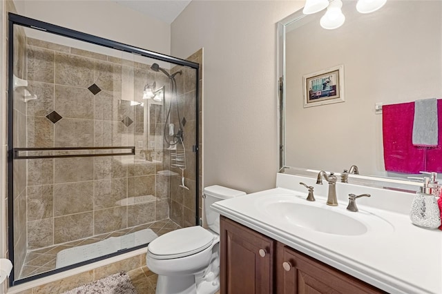 5144 Rishley Run Way, Mount Dora, FL 32757 - bathroom with toilet, vanity, and a shower stall