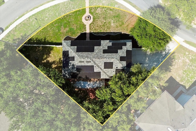 800 Daybreak Dr, Fruitland Park, FL 34731 - view from above of property with property boundaries highlighted
